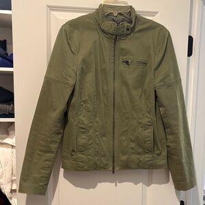 Banana Republic Sage Green Jacket with Zip Detail